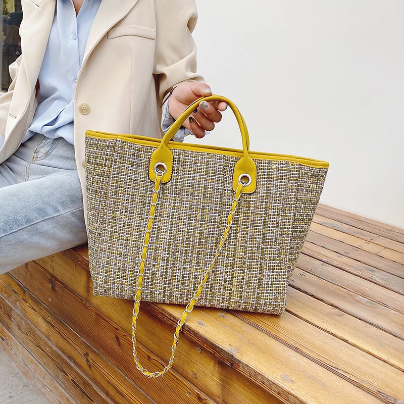Women Tote Bag Fashion Nylon Large Handbag Chains Shoulder Bags Ladies Big Messenger Bag Shopping Bag