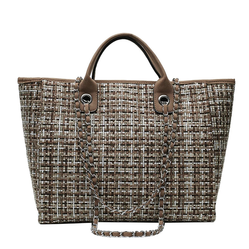 Women Tote Bag Fashion Nylon Large Handbag Chains Shoulder Bags Ladies Big Messenger Bag Shopping Bag