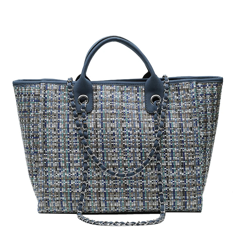 Women Tote Bag Fashion Nylon Large Handbag Chains Shoulder Bags Ladies Big Messenger Bag Shopping Bag
