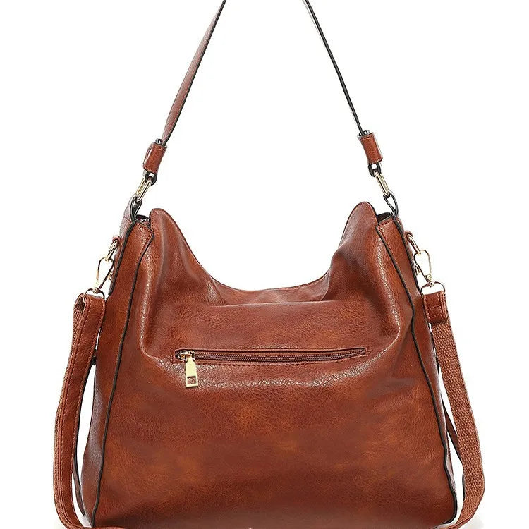 Women Tote Bag Fashion Underarm Large Capacity Soft Pu Leather Shoulder Bag Retro Crossbody Bag Casual Portable Bucket Bags