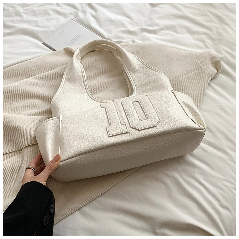 2024 New Women's Tote Bags Trendy Versatile Commuting Large Capacity One Shoulder Bag Summer Casual Solid Color Female Handbags