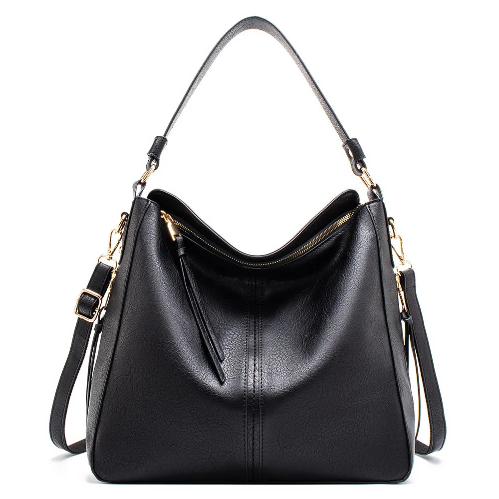Women Tote Bag Fashion Underarm Large Capacity Soft Pu Leather Shoulder Bag Retro Crossbody Bag Casual Portable Bucket Bags