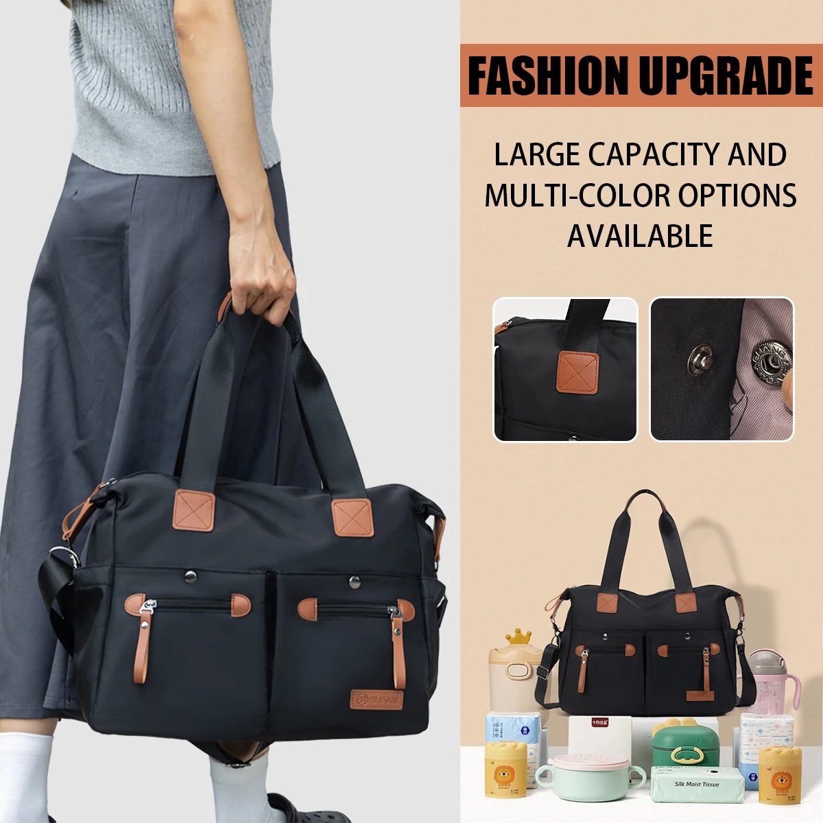 Laptop Bag for Women, Large Capacity Briefcase, Shoulder Crossbody Tote Bag, 15.6inch Inner Compartment Bags for Students
