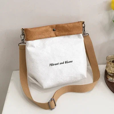 Women's Handbag Waterproof Personality Small Bucket Bag Kraft Paper Roll Envelope Bag Ins Shoulder Bags Party Clutch Purse