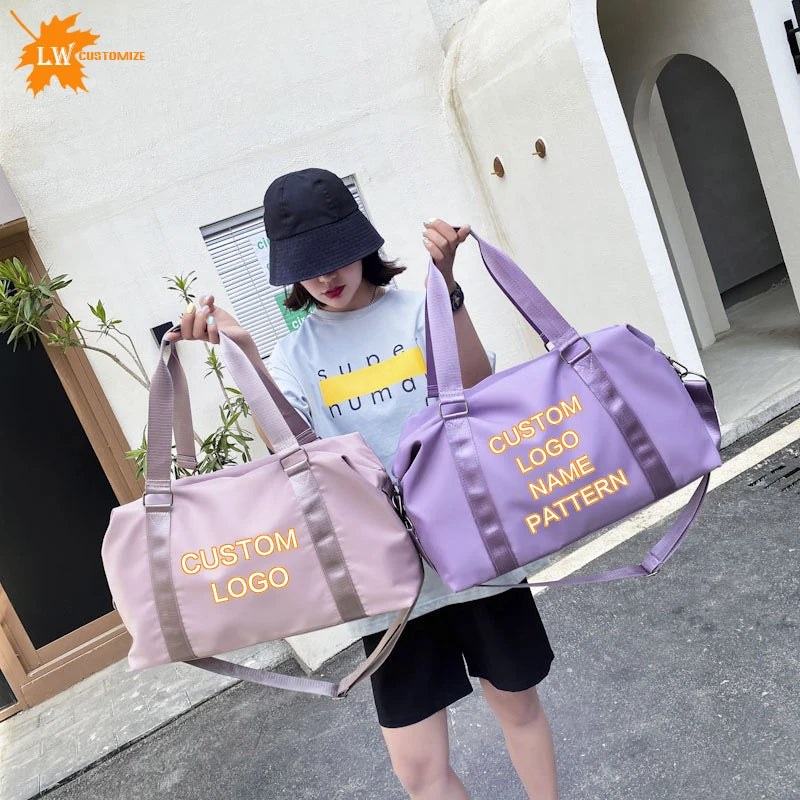 Large Travel Bag Women Tote Bag Handbag Waterproof Shoulder Bag Weekend Sports Gym Bag Female Personalized Custom Logo Pattern
