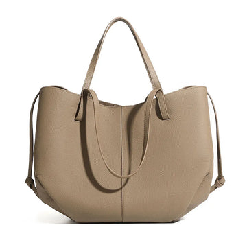 Women's Tote Bag, Simple and Versatile Casual Bag, First-Layer Cowhide Handbag, High-Quality Shoulder Bag, Basket-Style Bag