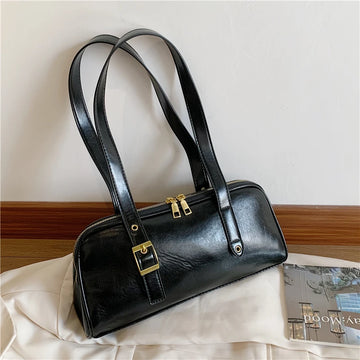 Large Women Business Shoulder Bags Simple Ladies Commute Tote Bag Pu Leather Female Underarm Bag Burgundy Large Handbags Purse