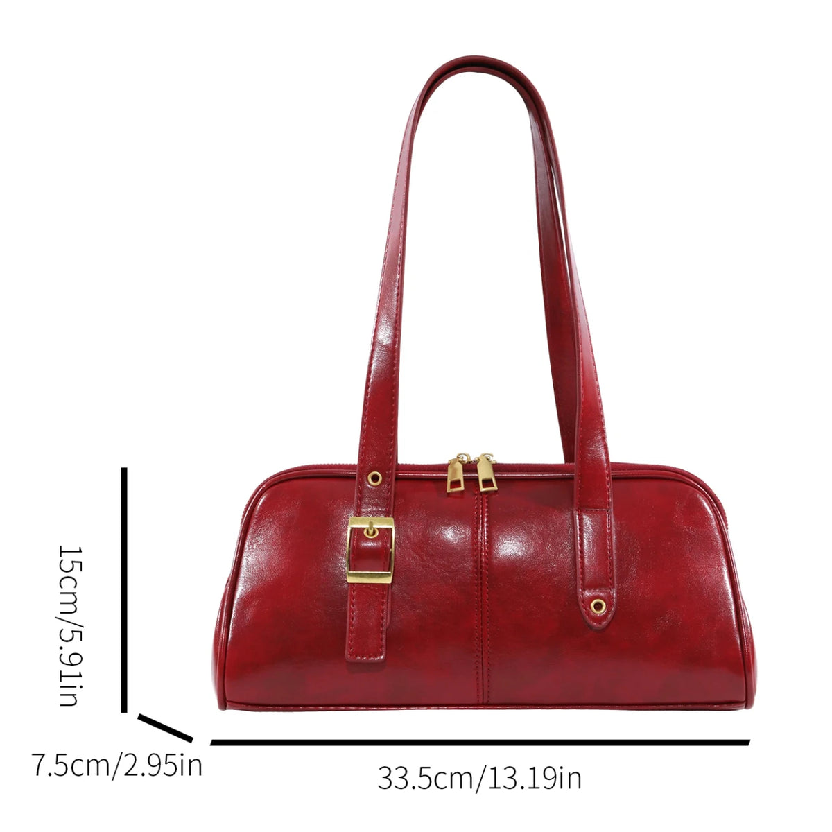 Large Women Business Shoulder Bags Simple Ladies Commute Tote Bag Pu Leather Female Underarm Bag Burgundy Large Handbags Purse