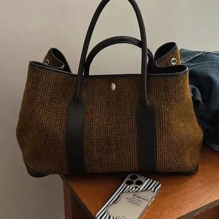Women Bag 2025 Autumn Winter Tote Bags Fashion Vintage Office Lady All-match High-Capacity Shoulder Bag Handbag