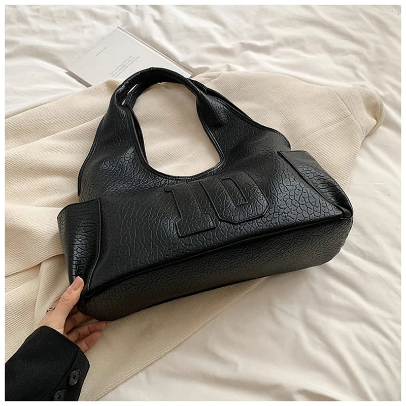 2024 New Women's Tote Bags Trendy Versatile Commuting Large Capacity One Shoulder Bag Summer Casual Solid Color Female Handbags